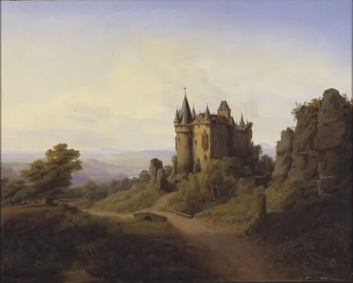 Slottet Büresheim ved Eifelfloden, by Unknown