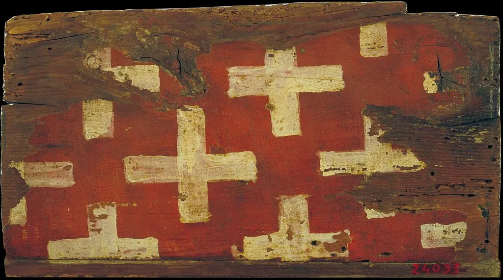 Small coffered ceiling panel with crosses, the emblem of the Cruïlles family, by Unknown