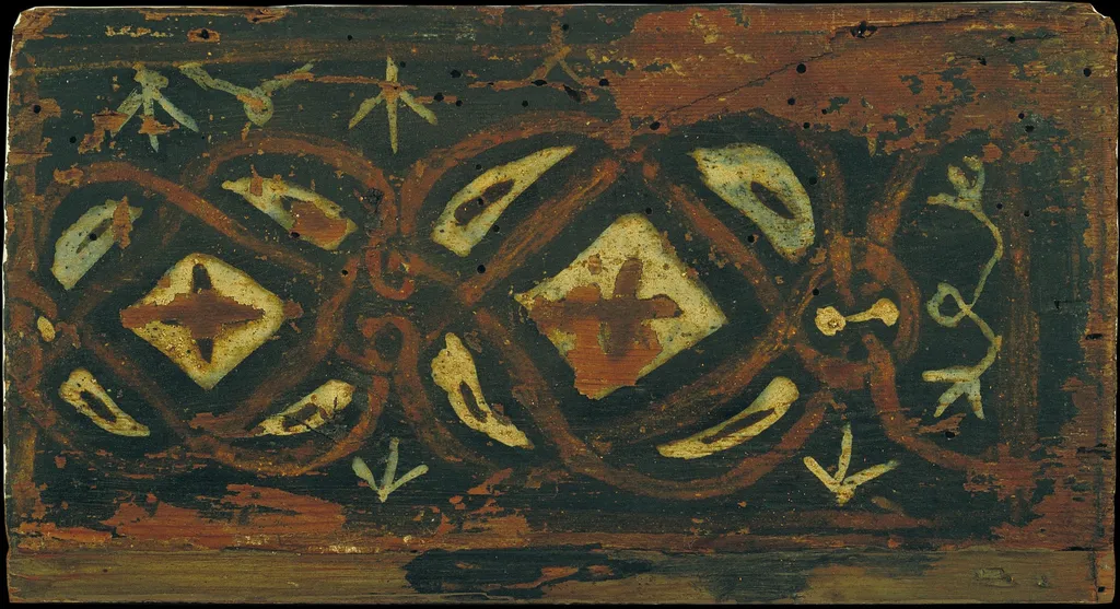 Small coffered ceiling panel with geometric motifs, by Unknown, unspecified, 1300