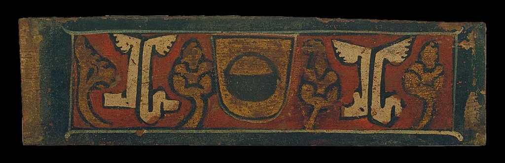 Small coffered ceiling panel with the coat of arms of the Caldes family, by Unknown, unspecified