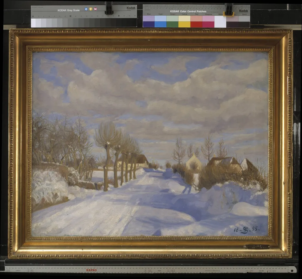 Snow-Covered Highroad in the Sunshine, by Unknown, 1895