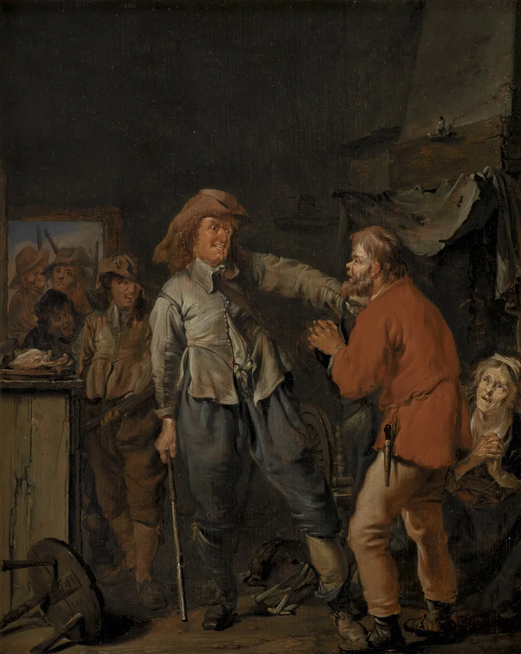 Soldiers Breaking into a Peasant's Cottage, by Unknown, 1645