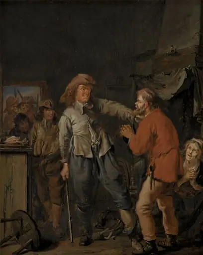 Soldiers Breaking into a Peasant's Cottage, by Unknown