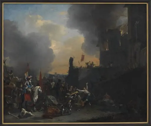 Soldiers Looting and Burning a Convent, by Unknown