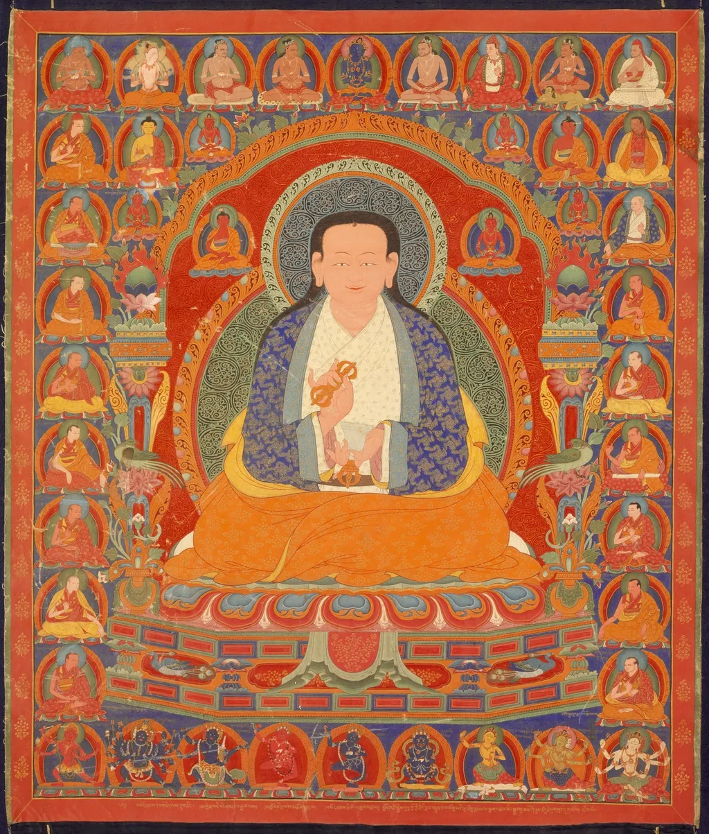Sonam Tsemo (1142-1182) and His Lineage, by Unknown, unspecified, 1650