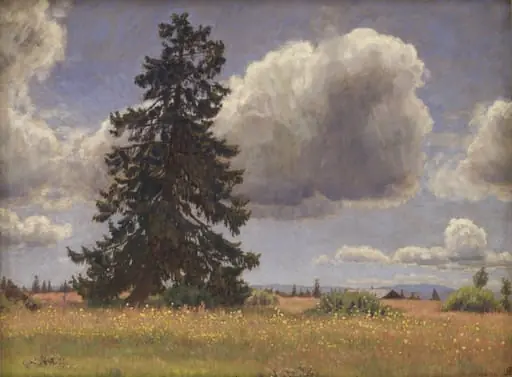Spruce Tree in a Summer Pasture. Norway, by Unknown
