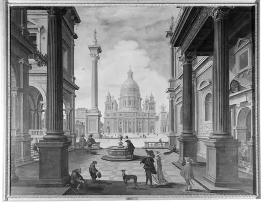 Square in front of a Magnificent Church, by Unknown