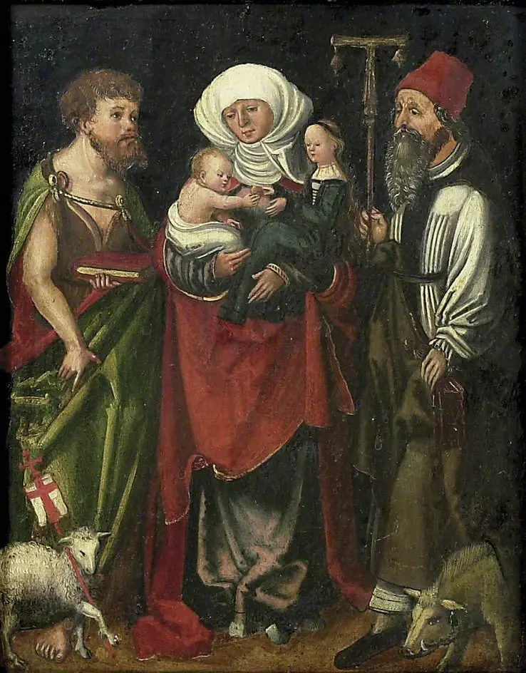 St Anne between St John the Baptist and St Anthony Abbot, by Unknown