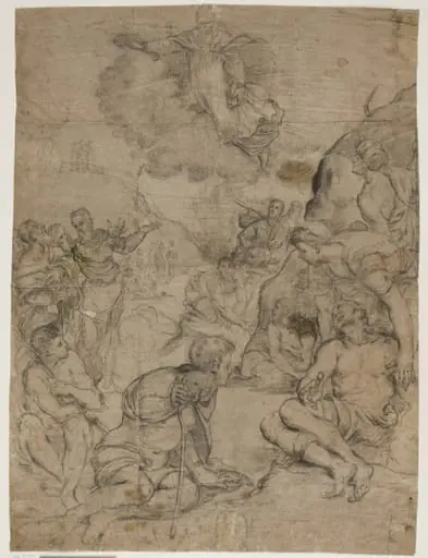 St Augustine healing the paralytics, after Tintoretto’s painting in the Museo Civico, Vicenza, by Unknown