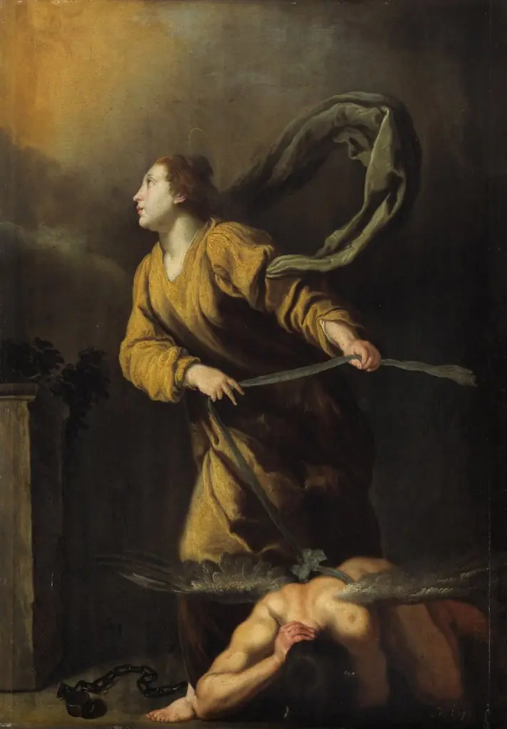 St. Juliana of Nicomedia defeats the devil, by Unknown