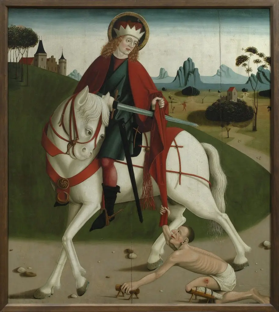 St. Martin and the Beggar, by Unknown