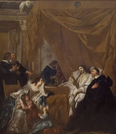 St Vincent de Paul at the Deathbed of Louis XIII, by Unknown