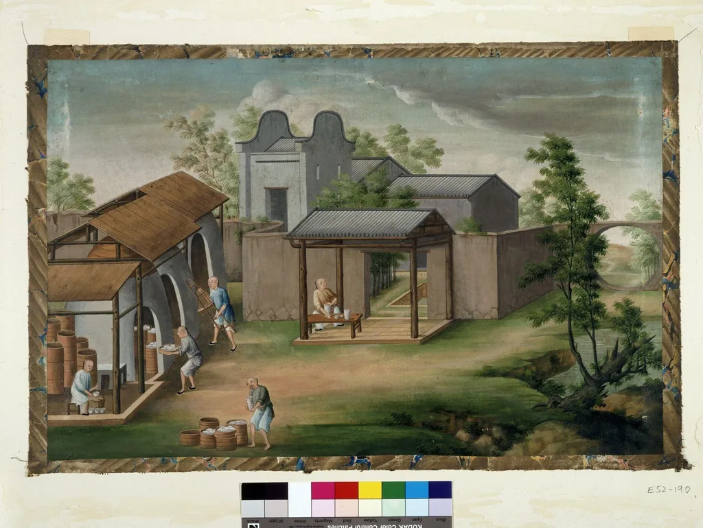 Stacking the Kiln, by Unknown, paint, 1780