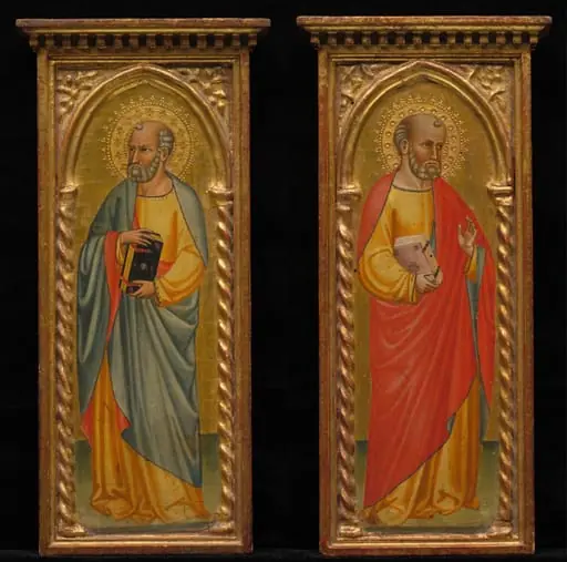 Standing Saint and Saint in Red Cloak (pair), by Unknown