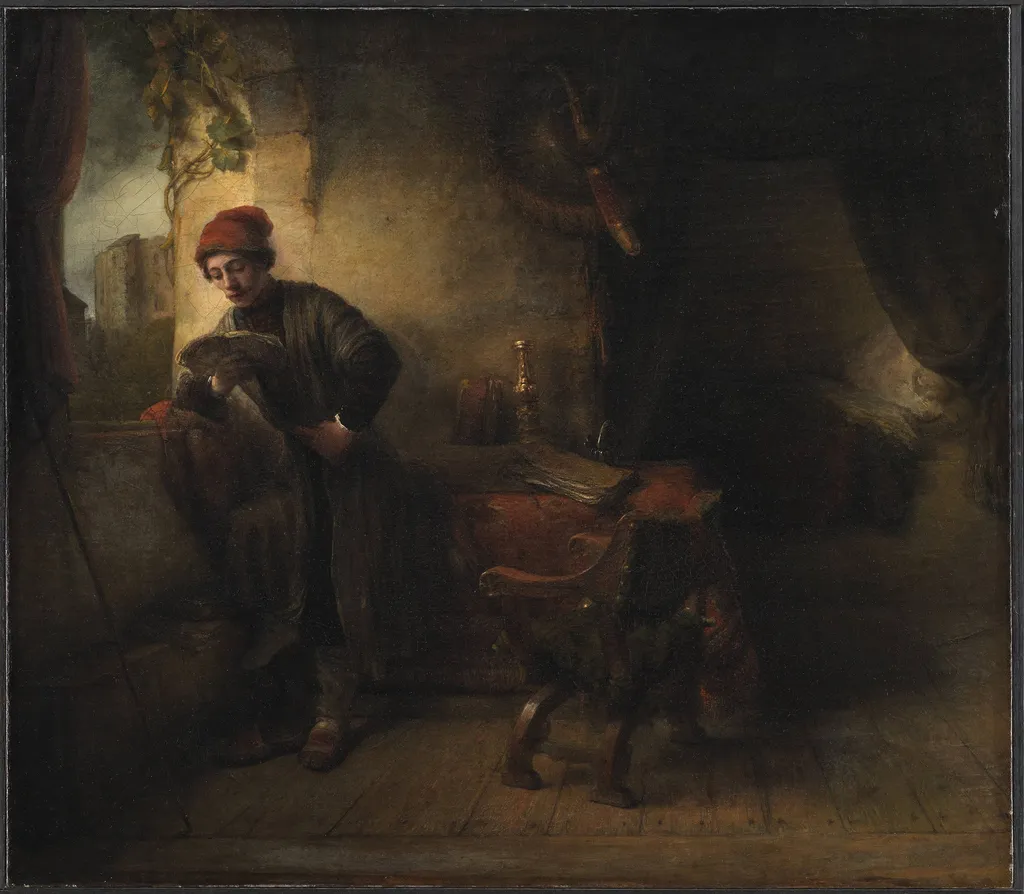 Standing Young Man at the Window in his Study Reading, known as"The Student", by Unknown, 1652