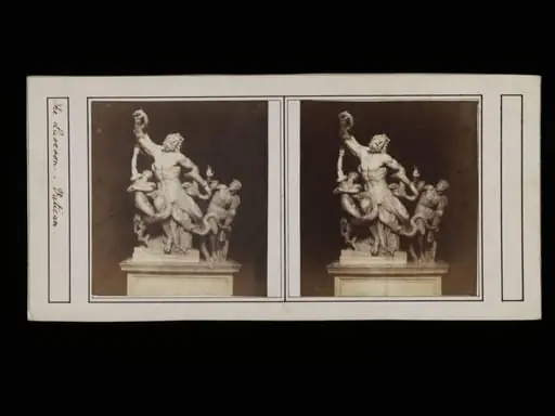 Stereoscopic photograph depicting the Laocoön, by Unknown