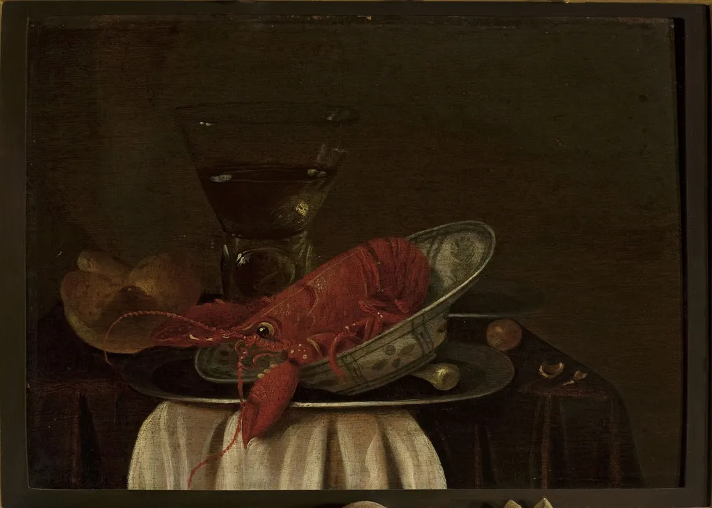 Still life, by Unknown, oil, 1696