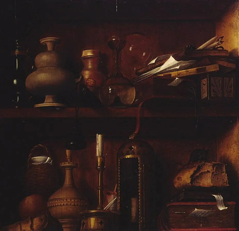 Still life in a Cupboard, 1538, by Unknown