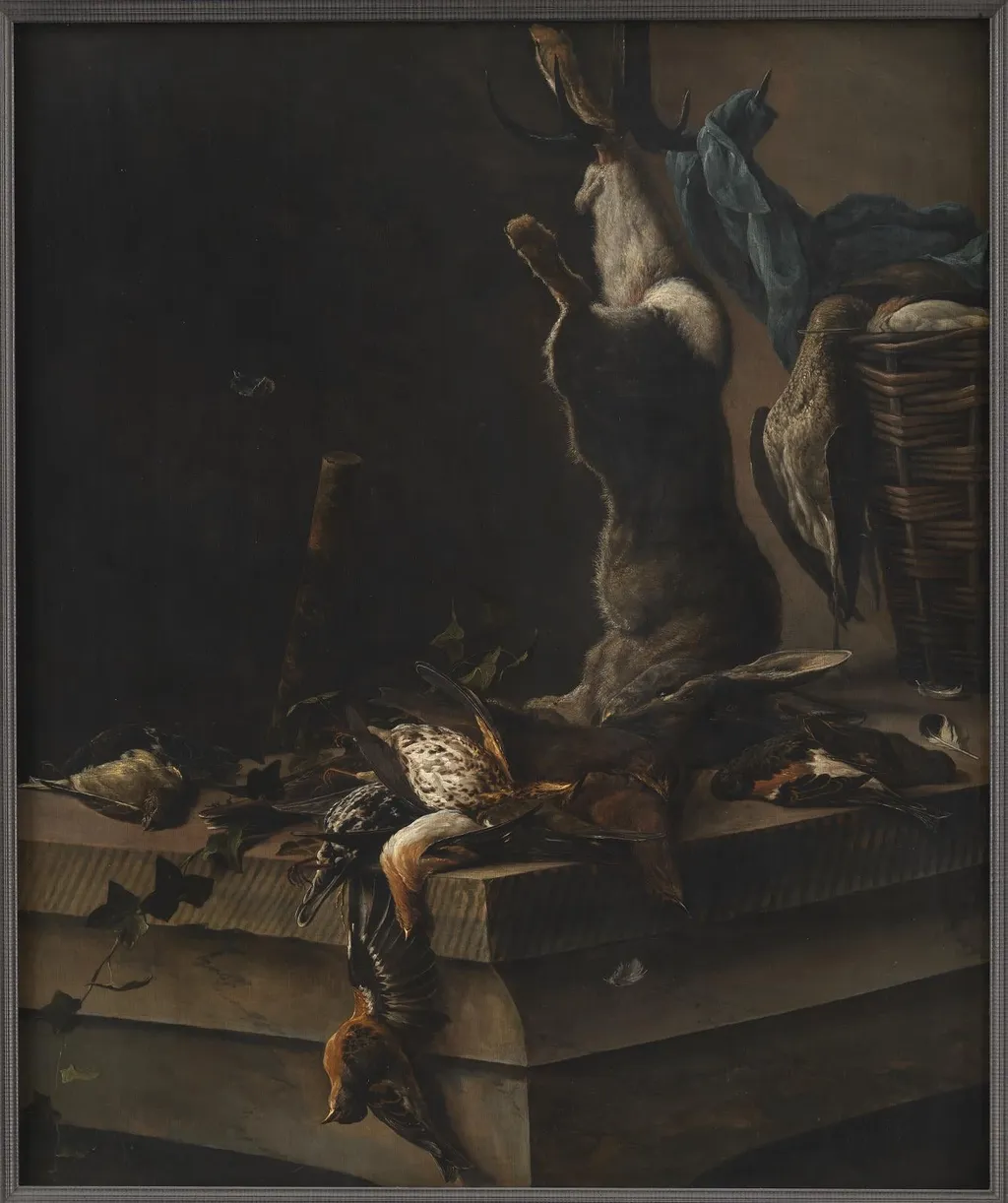 Still Life of Dead Game, by Unknown, unspecified, 1662