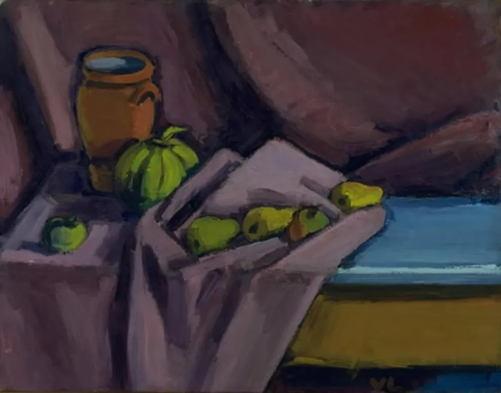 Still Life With a Jar and Fruits, by Unknown, unspecified, 1924