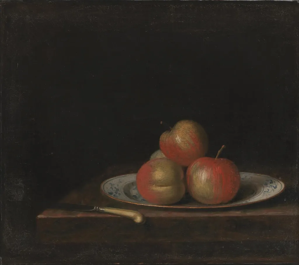 Still Life with Apples on an 'East Indian' Plate, by Unknown, unspecified, 1744