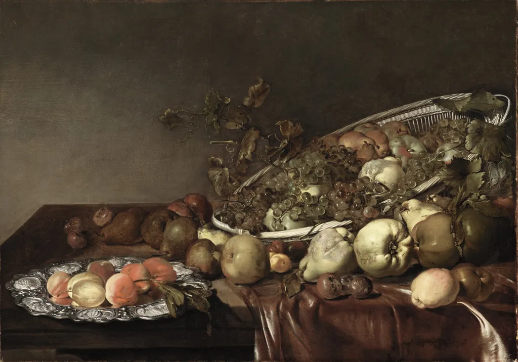 Still Life with Fruit, by Unknown, oil, 1630