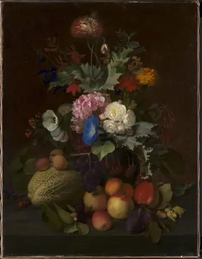 Still Life with Fruit and Flowers, by Unknown