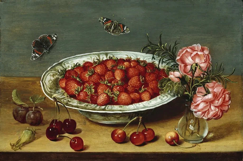 Still Life with Strawberries, by Unknown