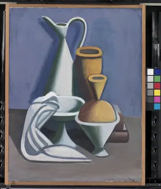 Still Life with Water Jug, Towel and Jars, by Unknown, 1929