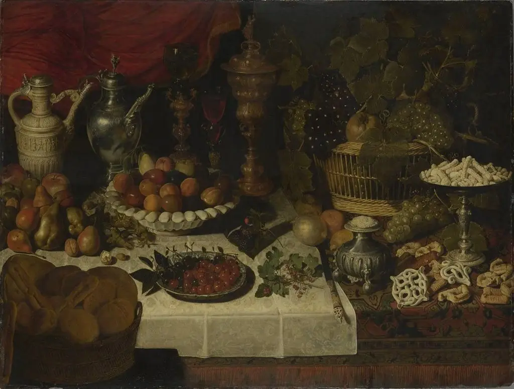 Stillleben mit Tafelgerät und Früchten, by Unknown