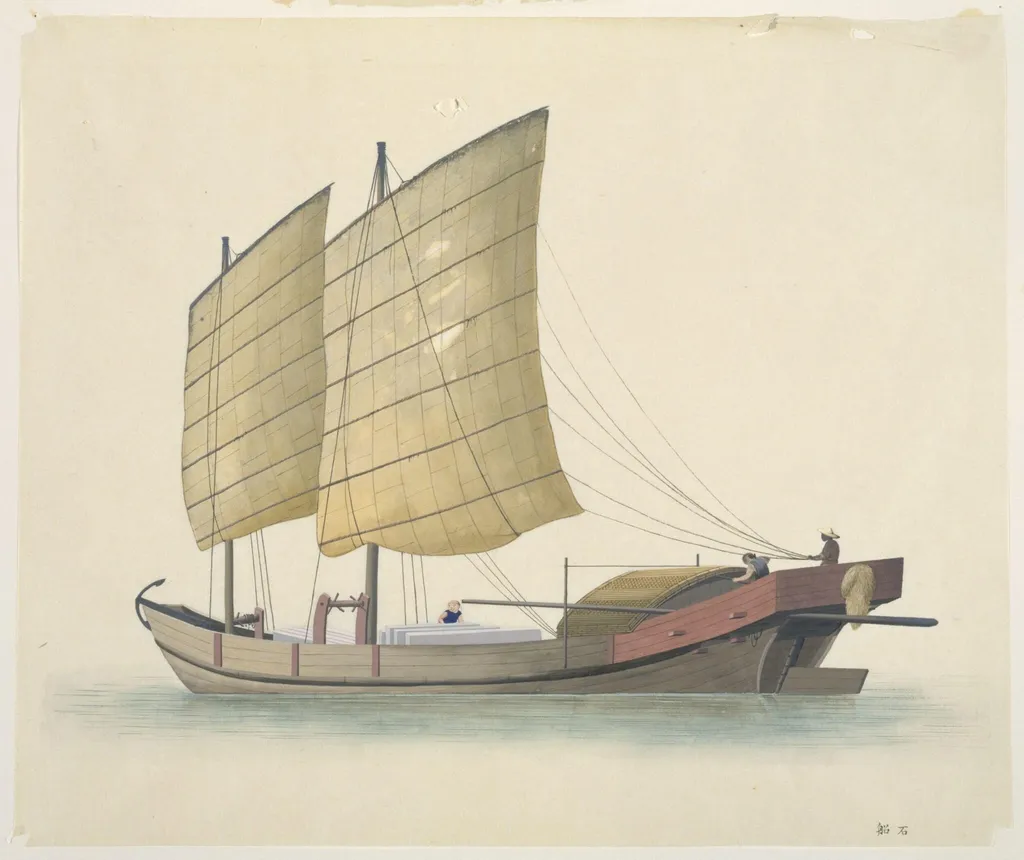 Stone Slabs Boat, by Unknown, paint, 1810