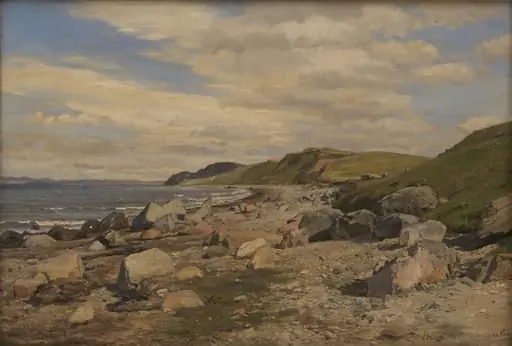 Strandparti ved Helgenæs, by Unknown