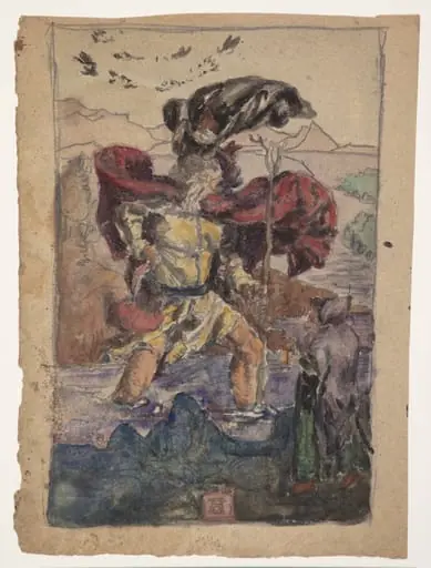 Studie efter Dürer: Den Hellige Christoforus II, by Unknown