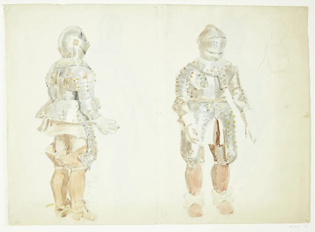 Studier af rustninger, by Unknown, unspecified, 1916