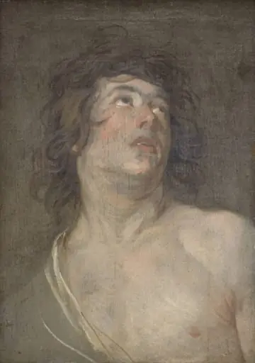 Study Head of a Young Man Looking Upwards. St Sebastian, by Unknown