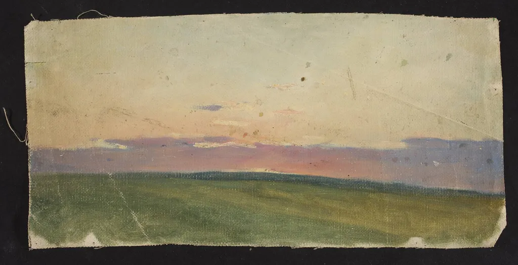 Study of a landscape at sunset, by Unknown, oil, 1825