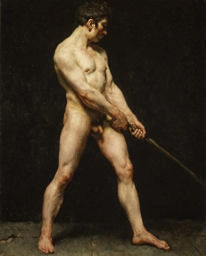 Study of a Nude Man, by Unknown