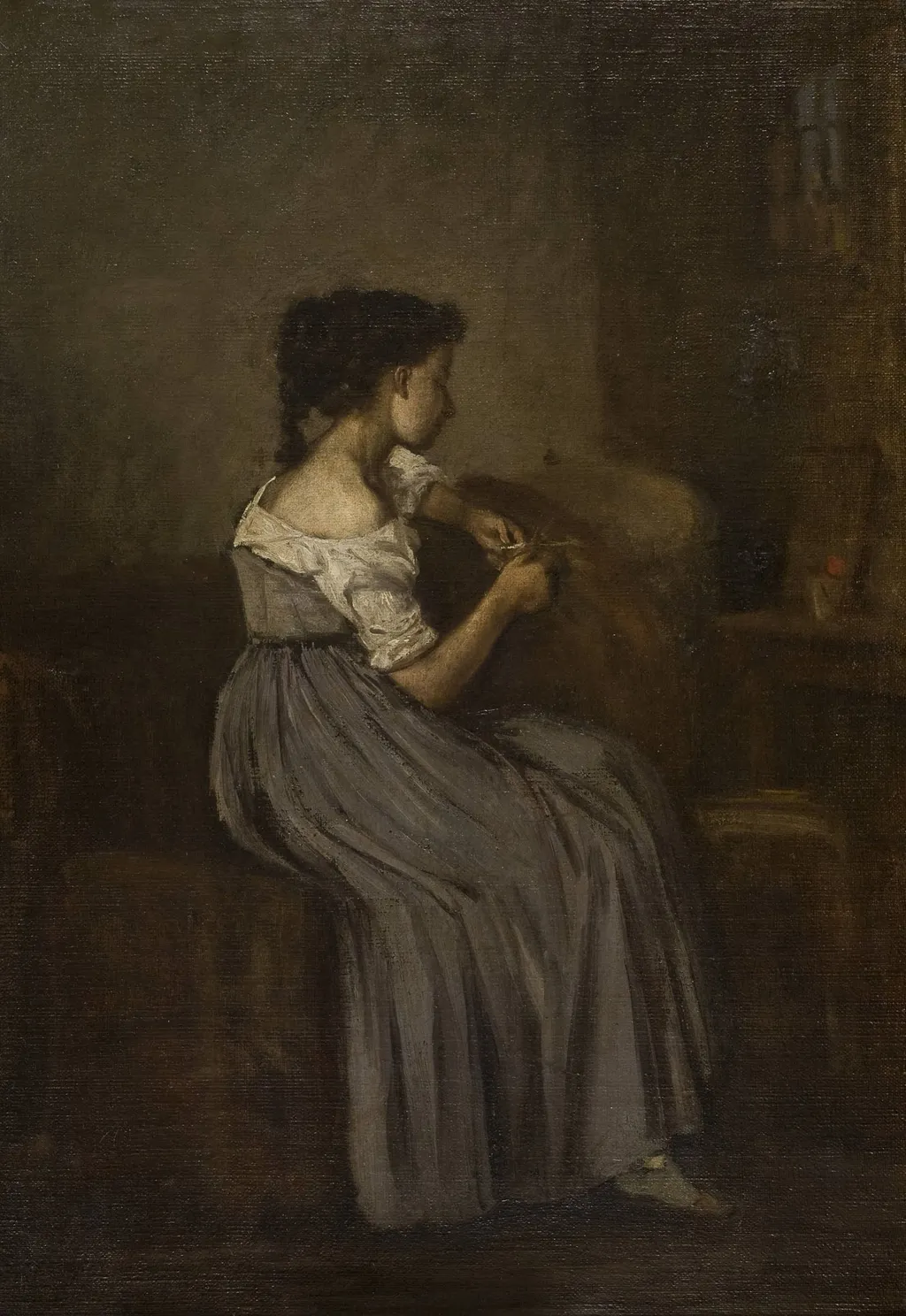 Study of a Seated Girl, by Unknown, 1850