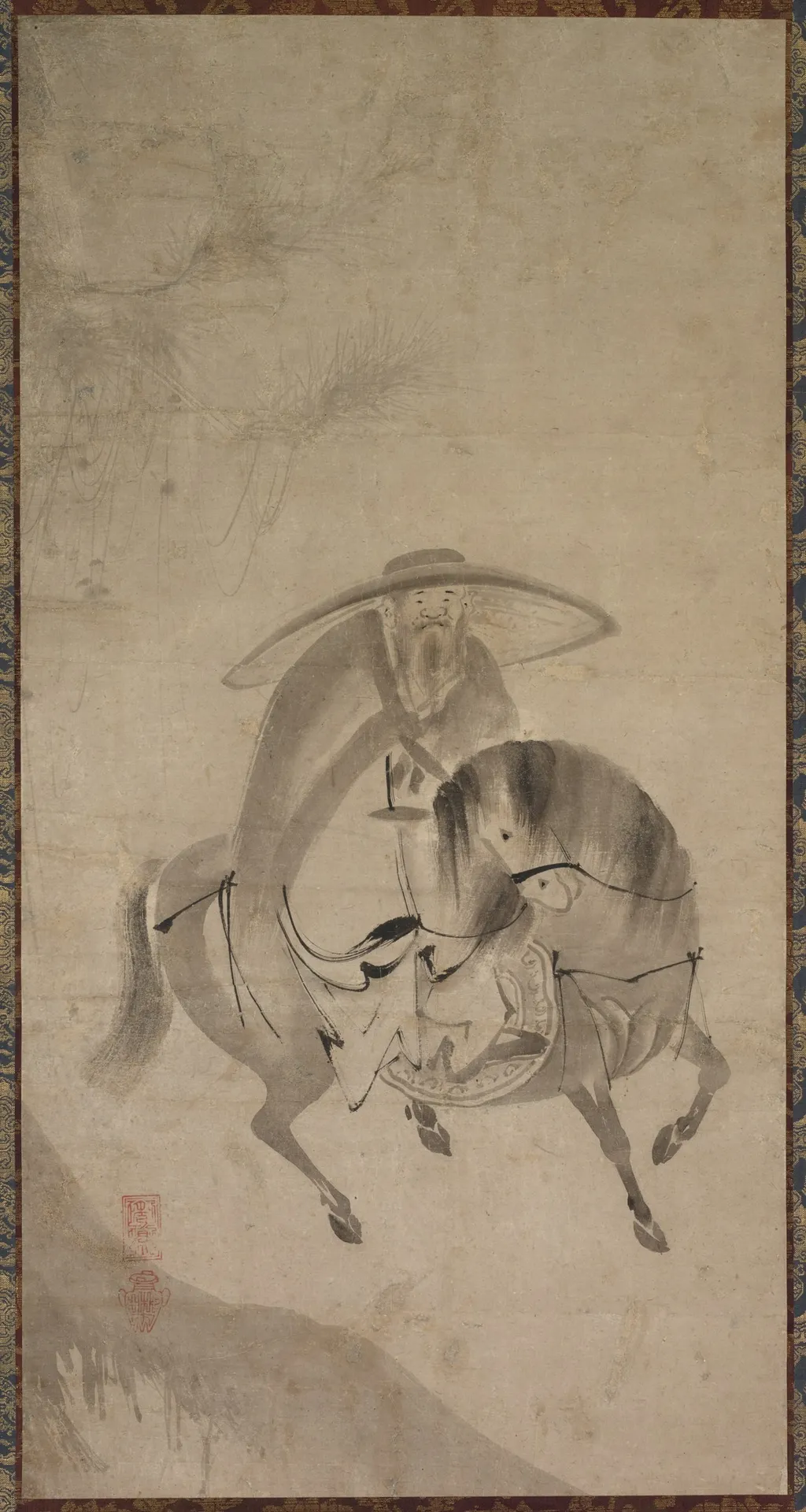 Su Dongpo Riding a Donkey, by Unknown, unspecified, 1600