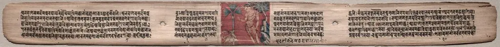 Sudhana and an antelope, folio 73 (recto) from a Gandavyuha-sutra (Scripture of the Supreme Array), by Unknown