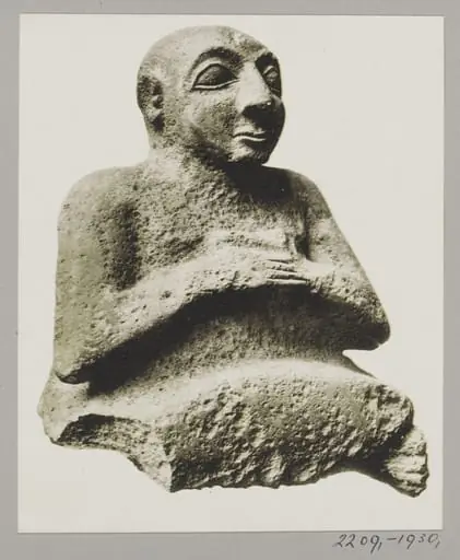 Sumerian limestone statue of Kurlil, ca. 2500 B.C., British Museum, by Unknown