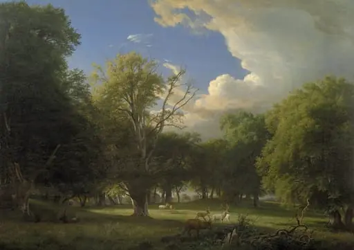 Summer Afternoon with a Passing Shower. The Deer Park in Jægersborg North of Copenhagen, by Unknown