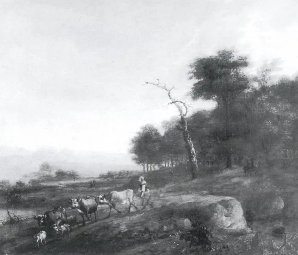 Summer Landscape with Cattle, by Unknown