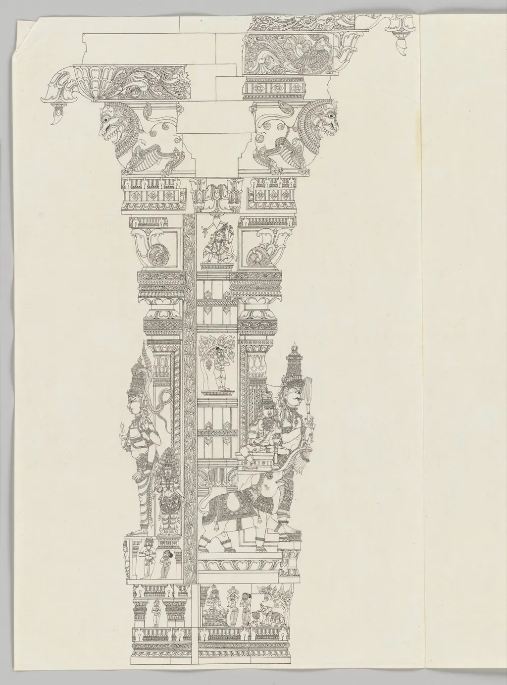 Sundareshvara feeding sugarcane to the elephant, by Unknown, unspecified, 1800