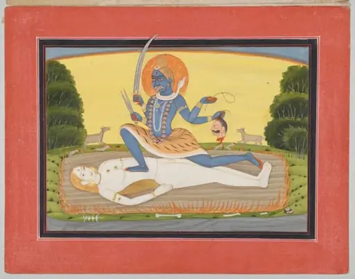 Tantric Devi on Shiva, from a Mandi Devi Series, by Unknown