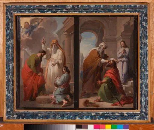 Taufe und Heilung des Paulus, by Unknown