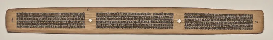 Text, folio 46 (verso), from a Manuscript of the Perfection of Wisdom in Eight Thousand Lines (Ashtasahasrika Prajnaparamita-sutra), by Unknown, unspecified, 14