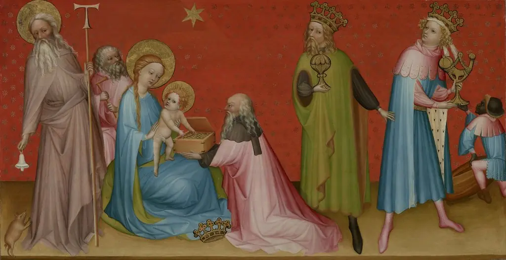 The Adoration of the Magi with Saint Anthony Abbot, by Unknown, 1400