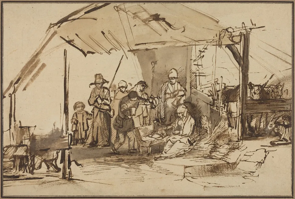 The Adoration of the Shepherds, by Unknown, ink, 1638