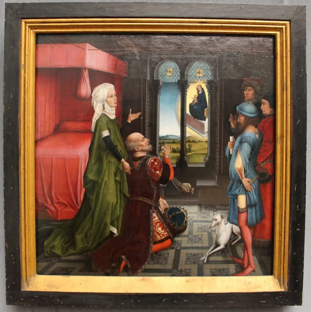 The Annunciation by the Tiburtine sybil to Emperor Augustus; Angel of the Annunciation (verso), by Unknown